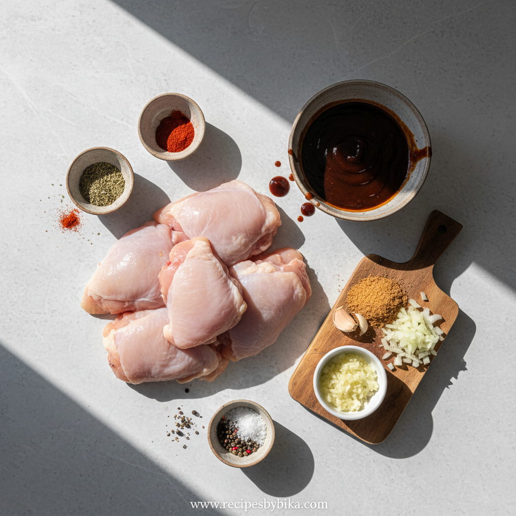 Caramelized BBQ Chicken Thighs - Sticky Sweet Baked Thighs Recipe 2 Ingredients for caramelized BBQ chicken thighs