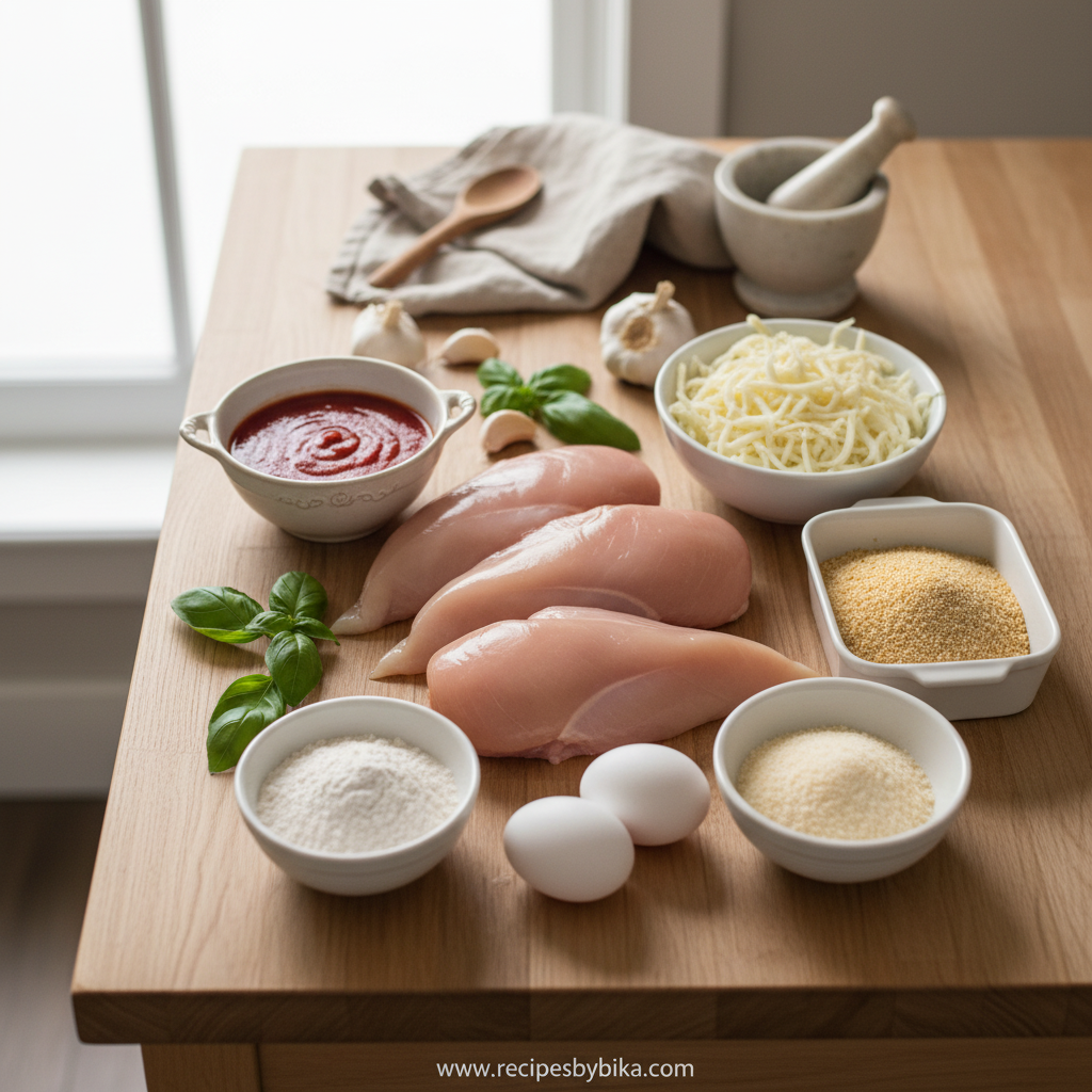 Ingredients for chicken parmesan casserole