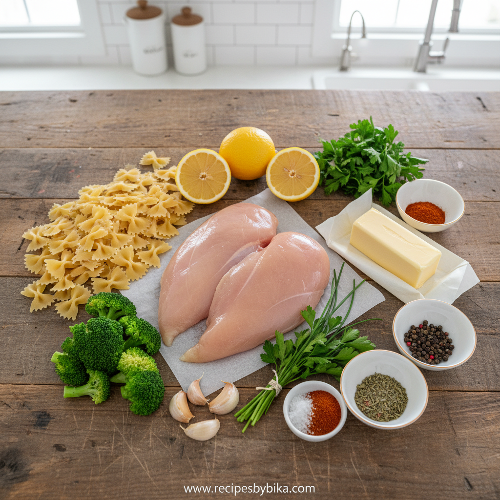 Ingredients for Instant Pot chicken and rice recipe