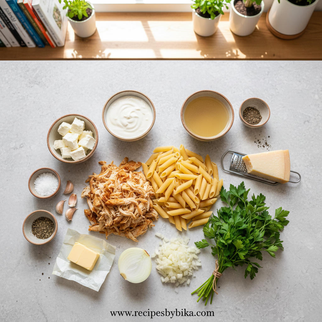 Irresistible Creamy Rotisserie Chicken Pasta - Easy Weeknight Dinner Recipe 2 Ingredients for creamy rotisserie chicken pasta