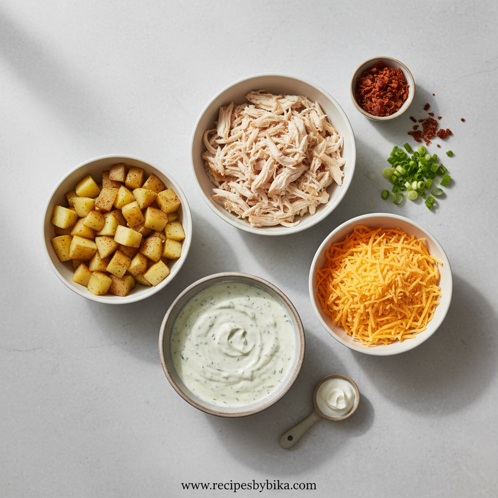 Loaded Potato Chicken Casserole - Easy Ranch Chicken Bake Recipe 2 Ingredients for loaded potato chicken casserole