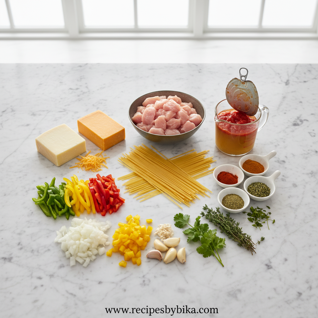 Ingredients for Monterey chicken spaghetti