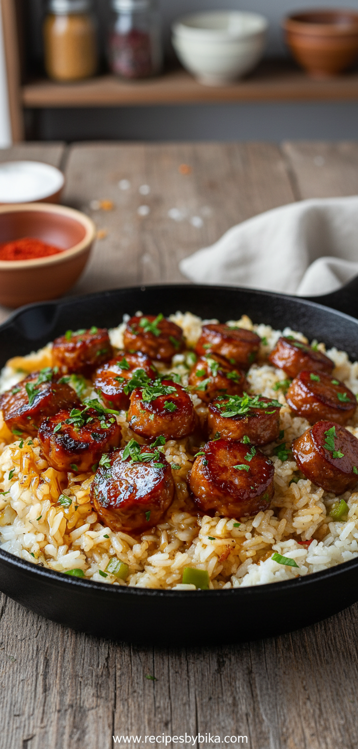one-skillet-cajun-honey-garlic-sausage---rice_feature
