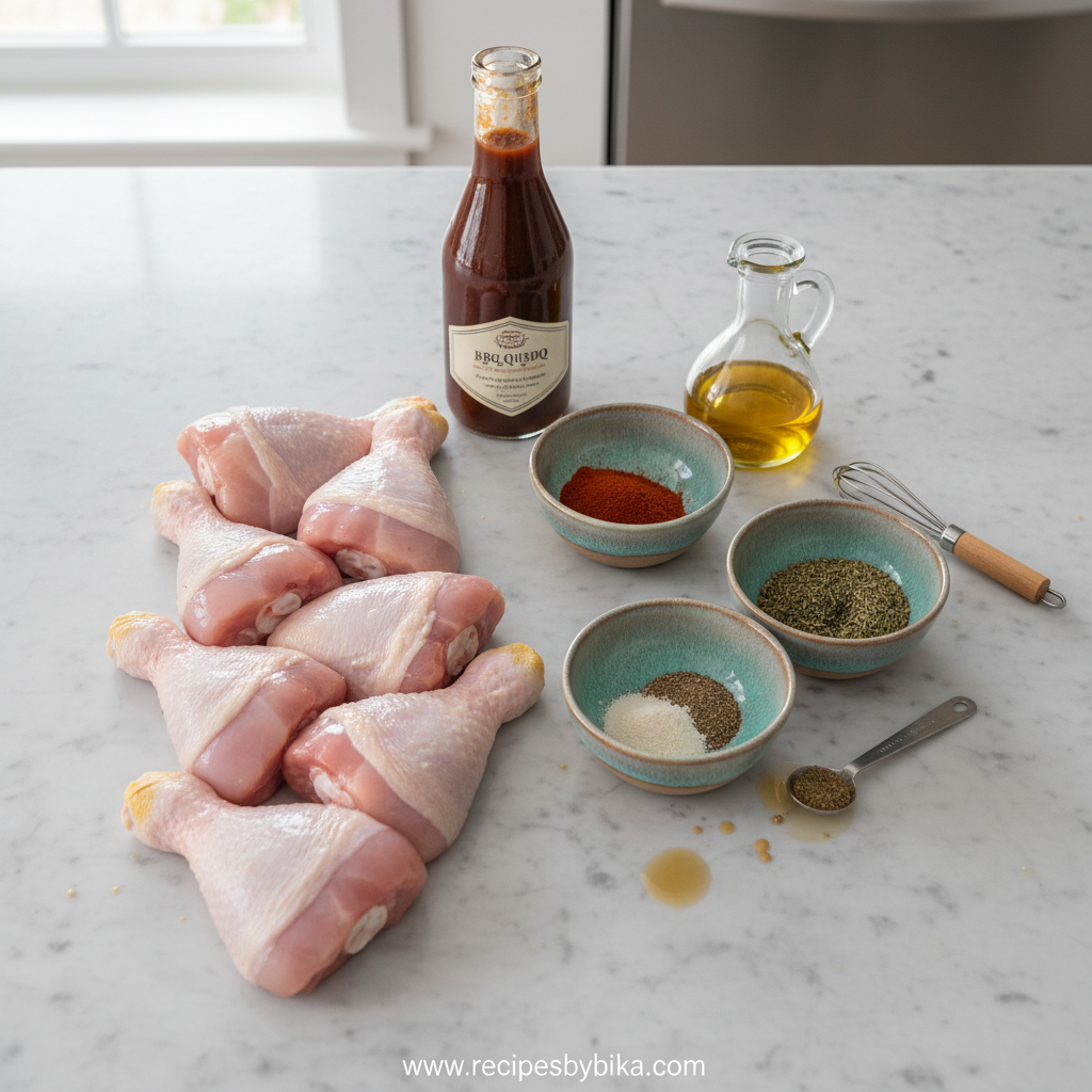 Oven Baked BBQ Chicken Legs - Crispy Barbecue Drumsticks with Simple Spice Rub 2 Ingredients for oven baked BBQ chicken legs