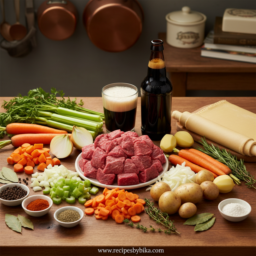 Rich Beef Pot Pie with Deep Savory Gravy - Ultimate Comfort Food Recipe 2 Ingredients for making beef pot pie