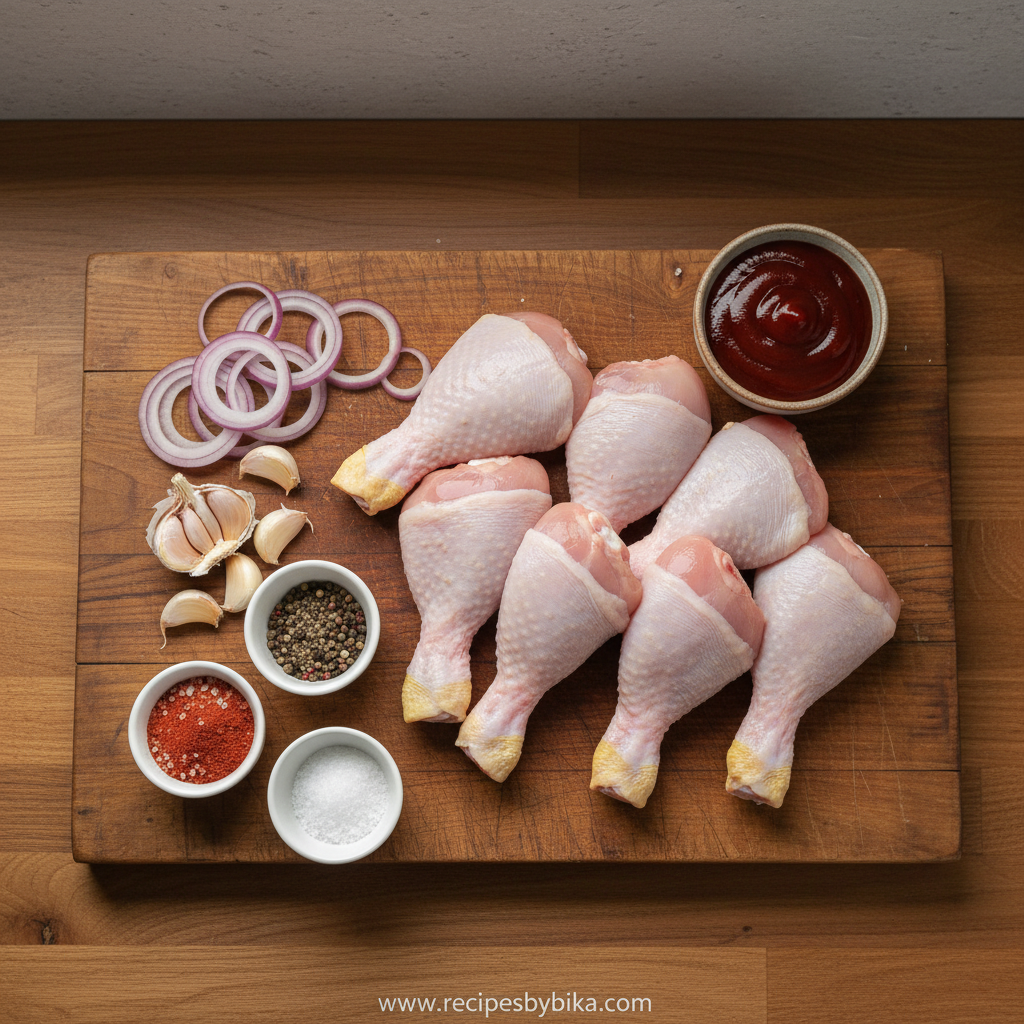 Ingredients for slow cooker BBQ chicken drumsticks