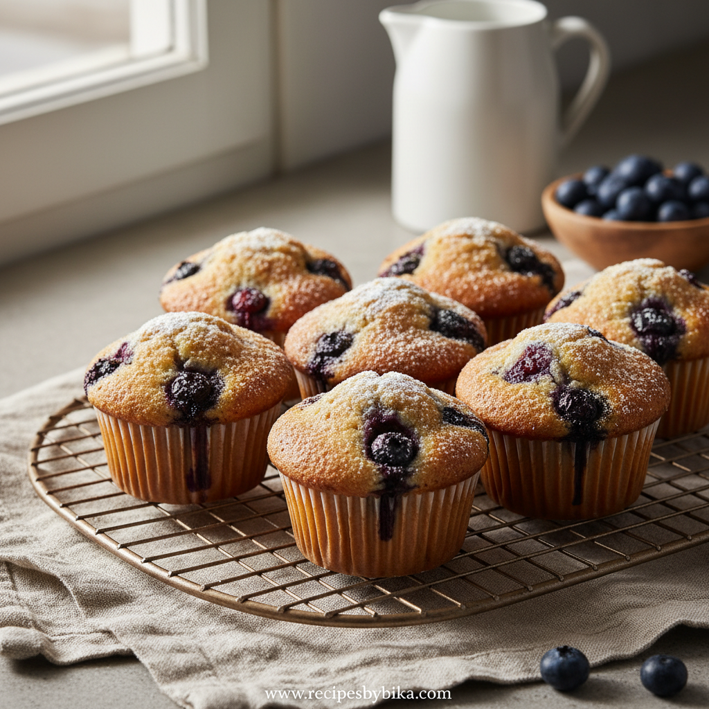Bakery Style Blueberry Muffins