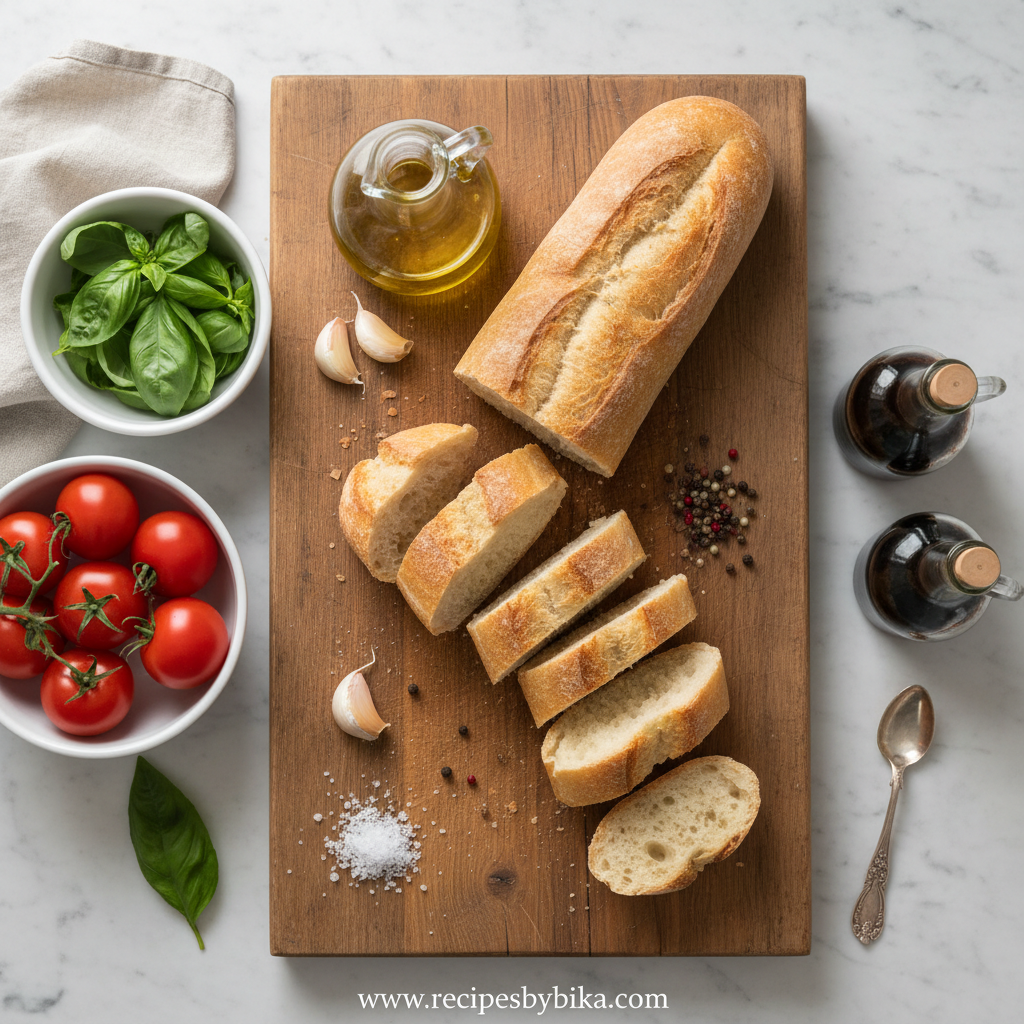 Ingredients for Classic Italian Bruschetta