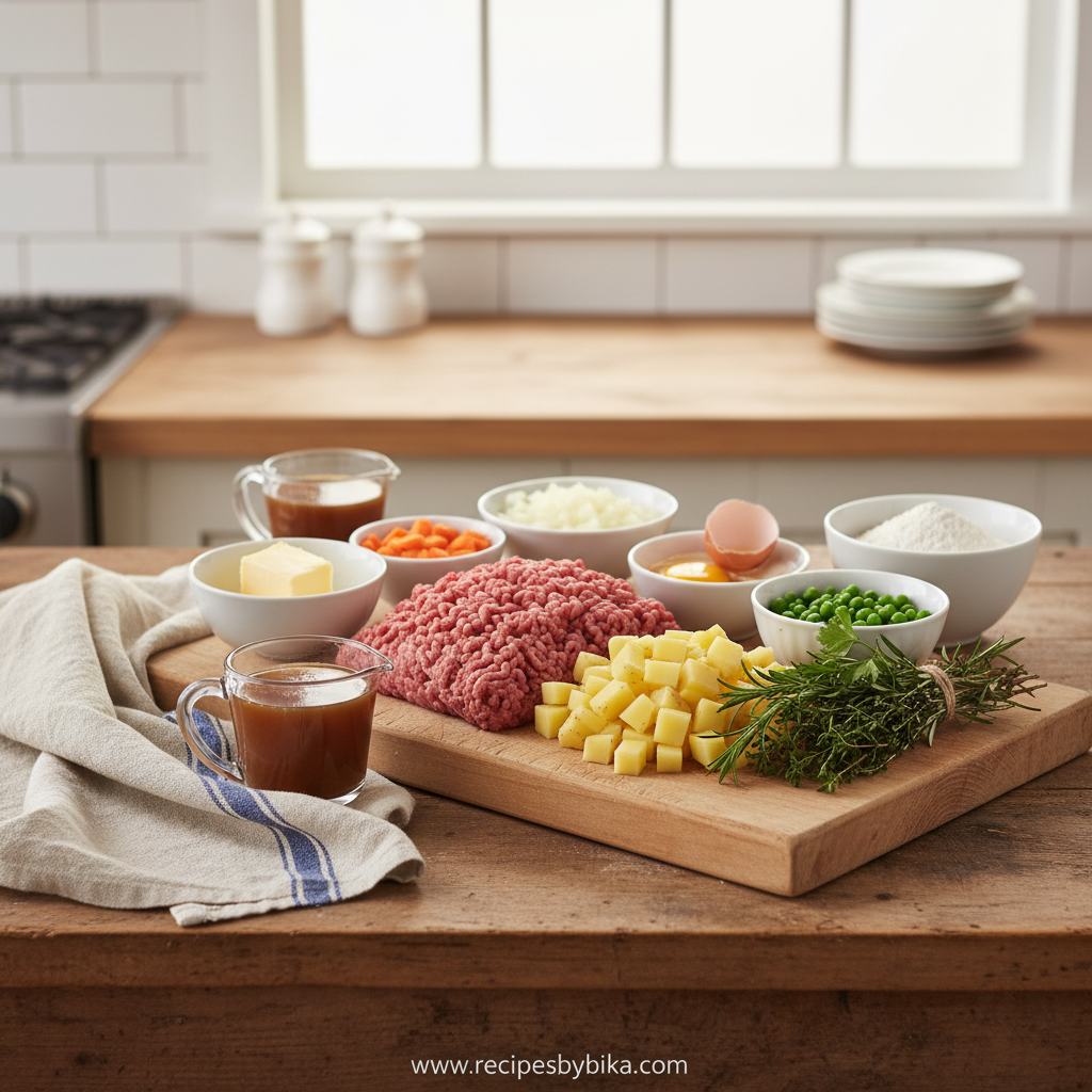 Ingredients for Ground Beef Potato Pie