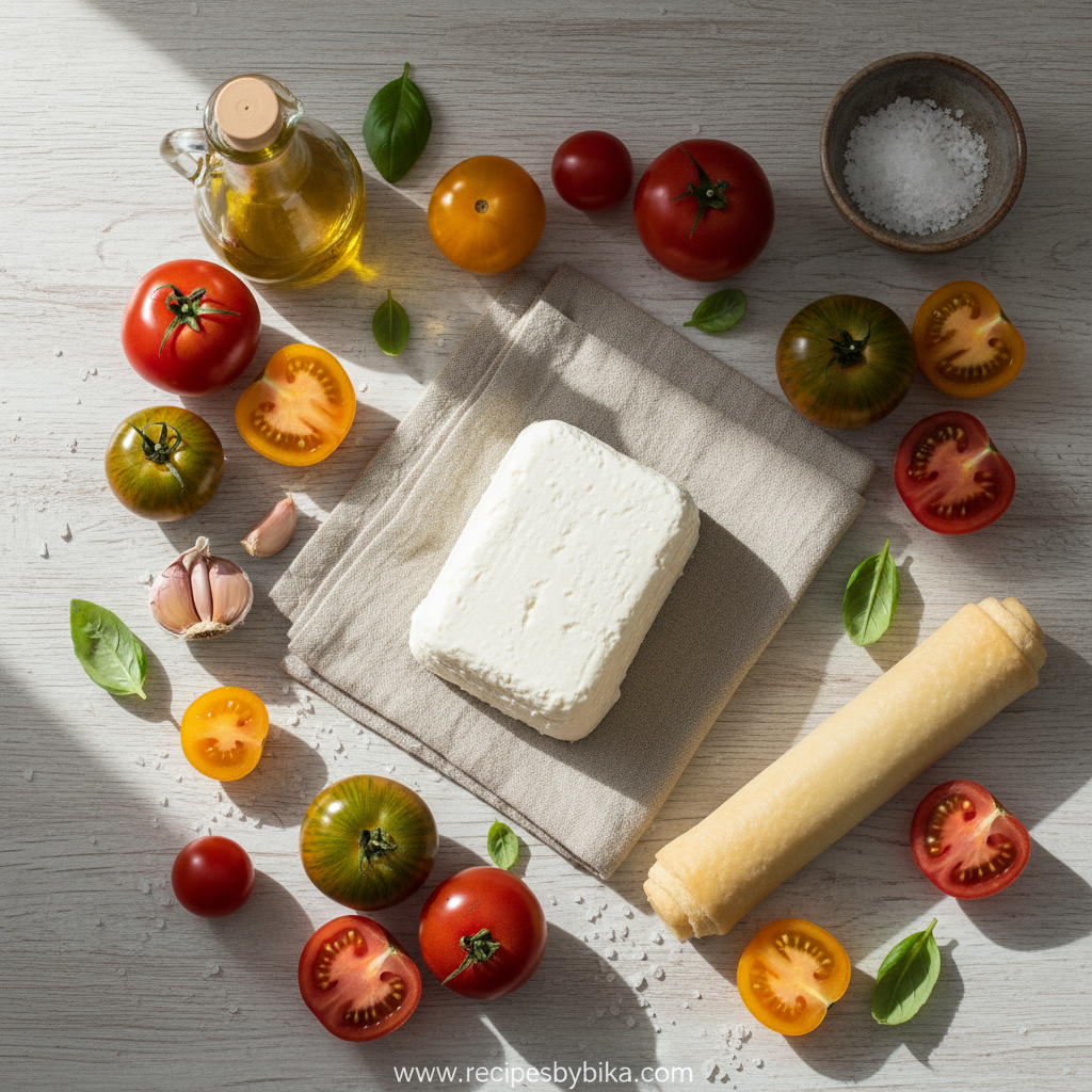 Ingredients for Heirloom Tomato Ricotta Tart