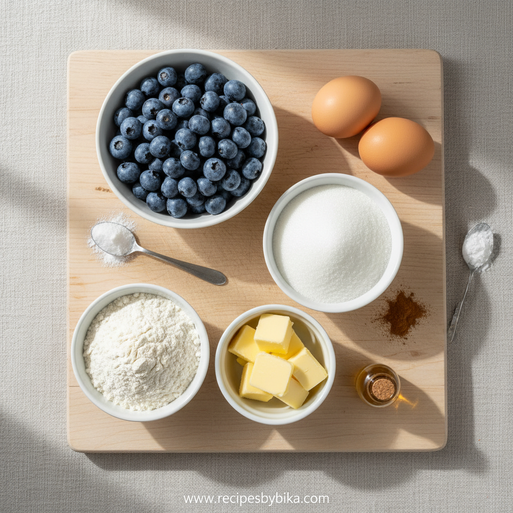Ingredients for Blueberry Streusel Muffins