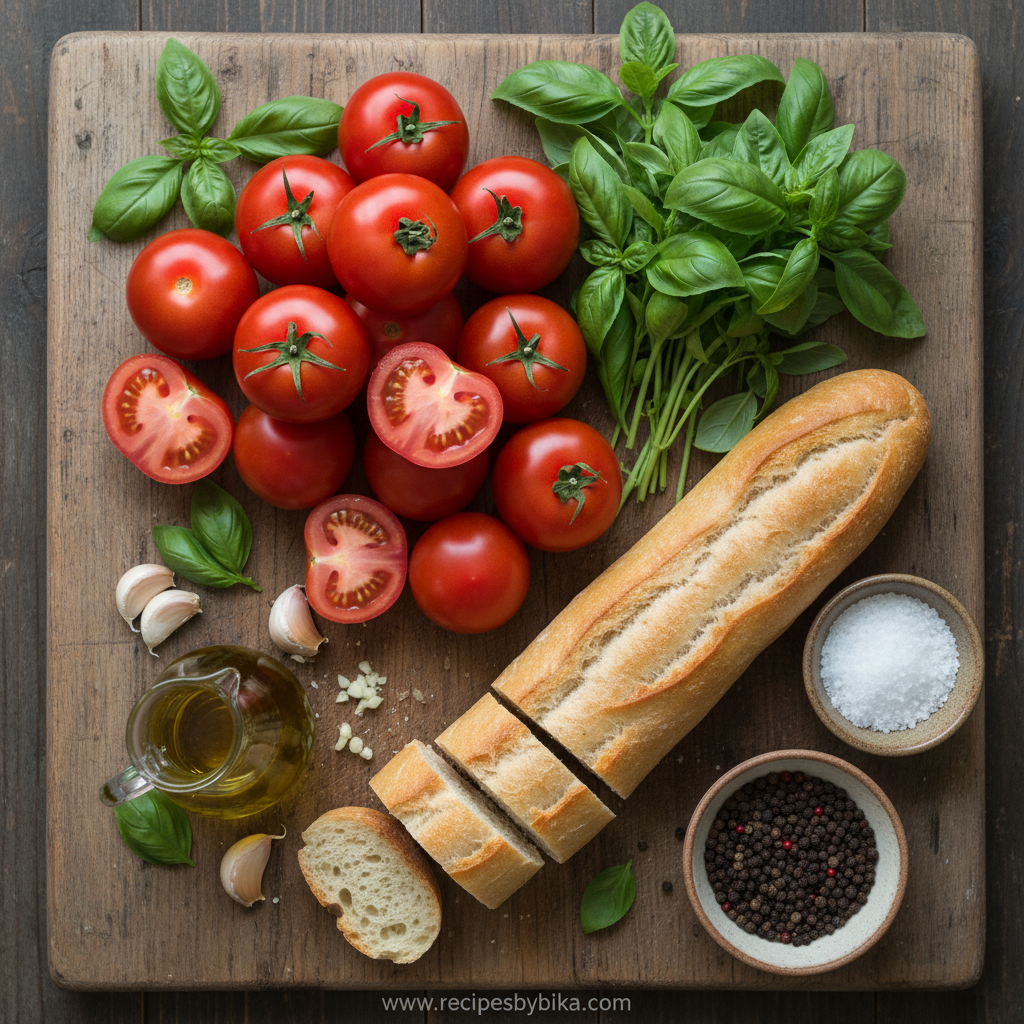 Ingredients for Rustic Italian Bruschetta