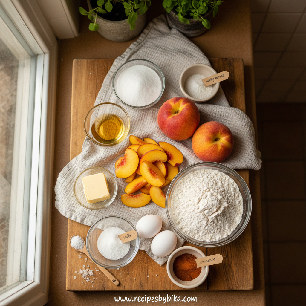 Ingredients for Peach Cobbler Cupcakes