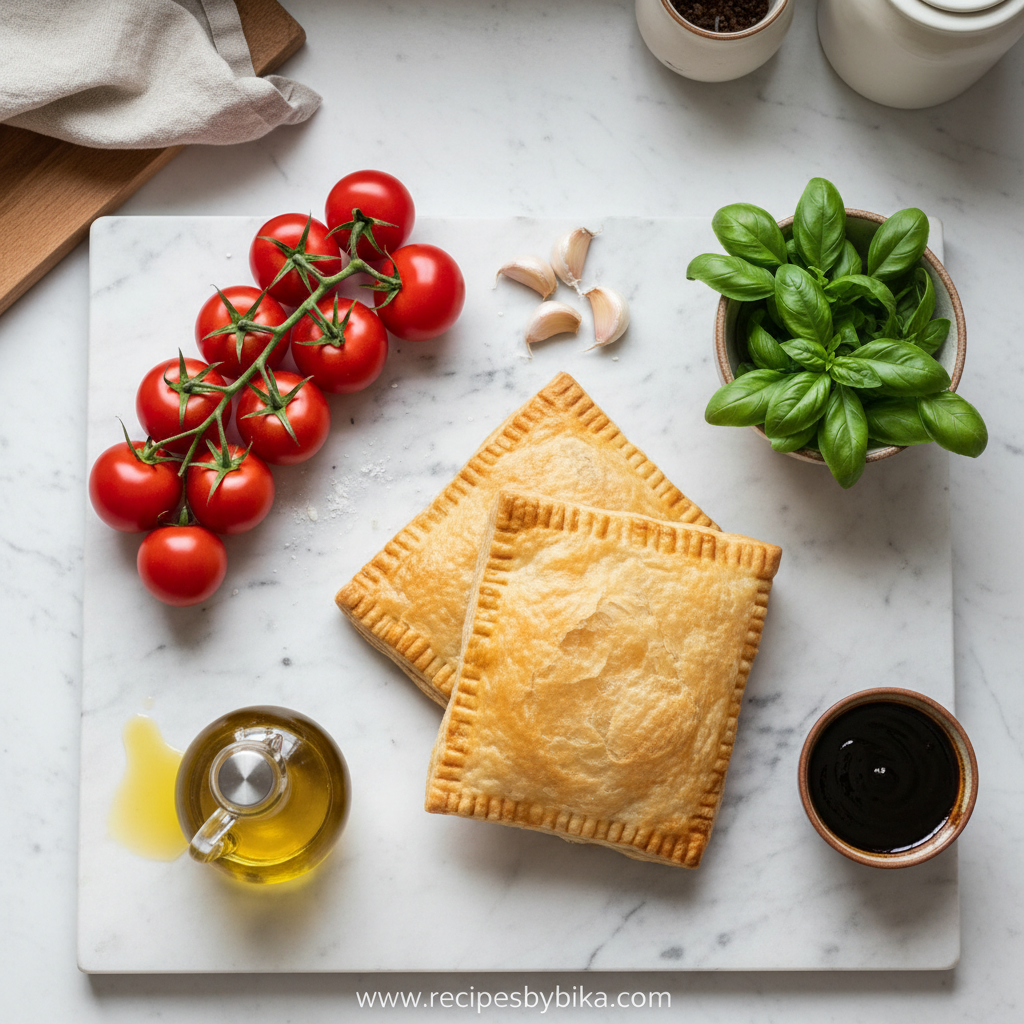 Ingredients for Tomato Puff Pastry Tart